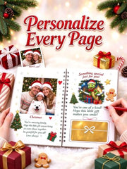 Christmas Gift Card Book for Adults- 5x7 Merry Christmas Giftcard Booklet | Christmas Festive Designs |10 Themed Pages |DIY Spiral Binding |Add Cards, Cash, Coupons | Write-In Notes