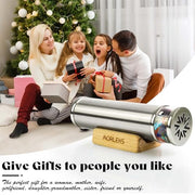 Classic Stainless Steel Handmade Mini Kaleidoscope,5.3” Knight Full Visual Natural Agates Gems Crystals and Healing Stones Core Box,Anniversary Birthday Christmas New Year Valentine's Day Present Gift