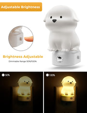 L LOHAS LED Plug in Night Light for Kids, 3D Cute Puppy Night Light | Dusk to Dawn Sensor, RGB+Soft White 3000K Dog Night Light, Christmas Birthday Gift Nightlight for Kids, Room Decor