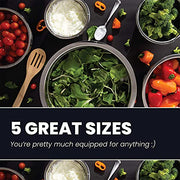 WHYSKO Stainless Steel Mixing Bowls Set, 5-Piece Meal Prep & Food Storage | .75, 1.5, 3, 4 & 5 Quart Metal Mixing Bowls Set for Prep, Serving, Baking & Food Storage, Ecofriendly, Dishwasher Safe
