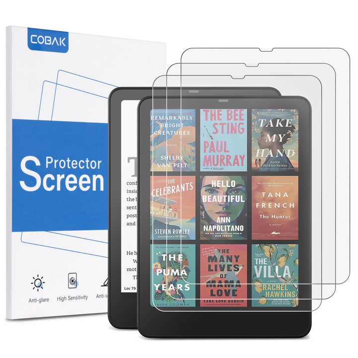 CoBak 3 Pack Screen Protector for 7" Kindle Paperwhite (2024) & Colorsoft | Anti-Glare Matte, High Clarity, Fingerprint Resistant, Fine-Grit Texture PET Film for Kindle Paperwhite Accessories