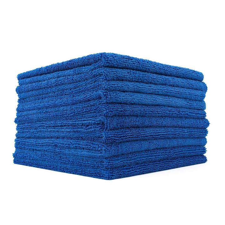 The Rag Company Edgeless 365 Detailing Towel, Royal Blue, 16x16in, 10-Pack | Paint-Safe & Scratch-Free, 70/30 Blend Korean Microfiber, 365 GSM, Edgeless and Tagless