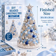 POETRYDRAW DIY Beaded Christmas Tree Craft Kit for Adults, A01 | 3D Holiday Bead Art Mosaic Kit, Handmade Tabletop Desk Decoration, Christmas Crafts for Beginners & Holiday Decor