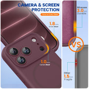 Miracase Magnetic for iPhone 18 Pro Case, Silicone, Burgundy | Compatible with MagSafe, Soft Microfiber Lining,Shockproof Drop Protection Phone Case for 18 Pro