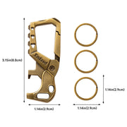 Xindawd Heavy duty metal keychains, Carabiner Clip Keychain with Bottle Opener, 3 Key Rings for Car Keys, Family Present for Men and Women(Bronze-1pcs)