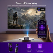 ELEPHAS Roku TV Smart Projector with Wi-Fi and Bluetooth | Built-in Roku TV, Works with Alexa & Google Home, Dolby Audio, Portable Mini Projector for Bedroom, Outdoor