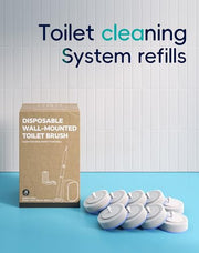 LFBEAR Disposable Toilet Cleaning System - Toilet Brush Kit with 36 High-Performance Refills, Wall Mounted Toilet Brush and Holder for Deep Cleaning Bathroom (Toilet Brush+18 Refills)
