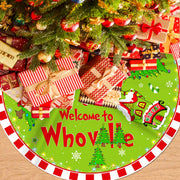 Christmas Tree Skirt Welcome to Tree Skirt 48 Inch | Red and Green Christmas Decorations Xmas Holiday Home Decor