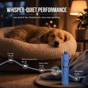 Candure Whisper Quiet Dog Nail Grinder with 360 Degree LED Light, 6-Speed Rechargeable Pet Nail Trimmers with Extra Grinding Head for Safe, Stress-Free Grooming for All Pet Sizes (Dark Blue)