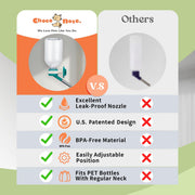 Choco Nose No-Drip Small Animal Water Bottle - Leak-Proof Patented Nozzle Helps Prevent Pet Cage Mess & Wet Bedding - Guinea Pig, Rabbit, Ferret, Hamster - BPA Free, Easy Install, 10.2 fl oz (C128)