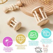 AOWPFVV Wooden Bunny Toys,Safe Rabbit Toys for Guinea Pigs,Small Animals | Teeth Grinding,Enrichment,Boredom Breaker,Chew Toys for Chinchillas,Hamster,Rats Indoor&Outdoor