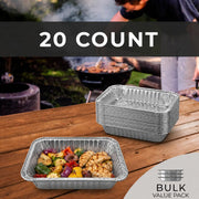 Reli. Aluminum Foil Pans 8x6 (20 Pack) Grill Drip Pans Disposable | Fits Weber & Most Gas/Charcoal Grills | Grease Liner Trays for Easy Cleanup | Oven & Freezer Safe