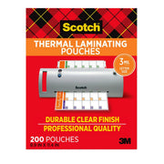 Scotch Thermal Laminating Pouches, 200 Count, Clear, 3 mil. | Ideal Office or School Supplies, Fits Letter Sized Paper (8.9 in. × 11.4 in.)
