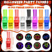 40 PCS Halloween Party Favors for Kids Light Up Finger Lights, Halloween Glow in the Dark Toys Bulk Goodie Bags Stuffers Fillers Non Candy Trick or Treat Toys Halloween Prizes Classroom Party Supplies