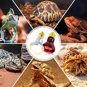 REPTI ZOO 75W Reptile Heat Lamp Bulb, 2PCS Day & Night Basking Spot Light Combo Pack Includes Infrared Heat Lamp and UVA Daylight Heating Lamp Basking Light