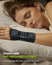 Rakiie Carpal Tunnel Wrist Brace Ergonomic Night Splint, Gray | Breathable Fabric, 3 Metal Stabilizer, Ideal For Work, Arthritis, Tendonitis Relief, Fits Men Women, Right Hand Medium
