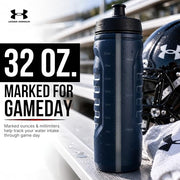 Under Armour Squeeze Water Bottles, 32 oz Water Bottles, Sideline Sports Water Bottle with Quick-Shot Lid, Quick & Easy Hydration, Gym Water Bottles, Squeeze Bottle, 1 32oz Bottle
