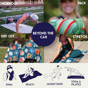 Sprints Prints Athletic Running Towel, Full-Sized, Car Seat Cover - Moisture Wicking (Midnight Mile)