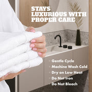 White Hand Towels for Bathroom [12 Pack] Cotton Hand Towel Bulk for Gym, Kitchen and Spa, 16x27 Inches Soft Highly Absorbent Quick Dry Terry Salon Towels