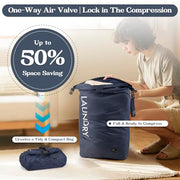 CANBOX Travel Laundry Bag, Waterproof Compression Storage for Dirty Clothes | Wet/Dry Space-Saving Laundry Storage Organizer, Smell Proof Storage Bag for Clothing, Swimming, Yoga, Gym, Camping,L