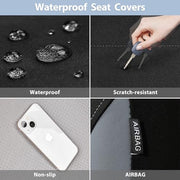 CAR PASS Waterproof Car Seat Covers Front Seats Only with 5mm Composite EVA, Neoprene Car Seat Cover with Separate Headrest Cover, Quick Setup Universal Fit for Car SUV Trucks,Airbag Compatible（Gray