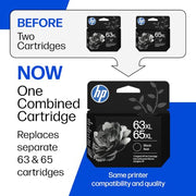 HP 63XL/65XL Black High-Yield Ink Cartridge (Replaces Both 63XL & 65XL) | Works with AMP; DeskJet 1100, 2100, 2600, 3600; Envy 4500, 5000; OfficeJet 3800, 4600, 5200 Series | B7RT5AN