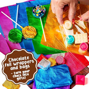 GirlZone Little Choco Delights Maker Kit, Chocolate Making Kit for Kids, Over 100 Pieces with Candy Bar Molds, Lolly Sticks & Wrappers, Toys for Playdates, Creative Activities & Gifting from Aged 8+