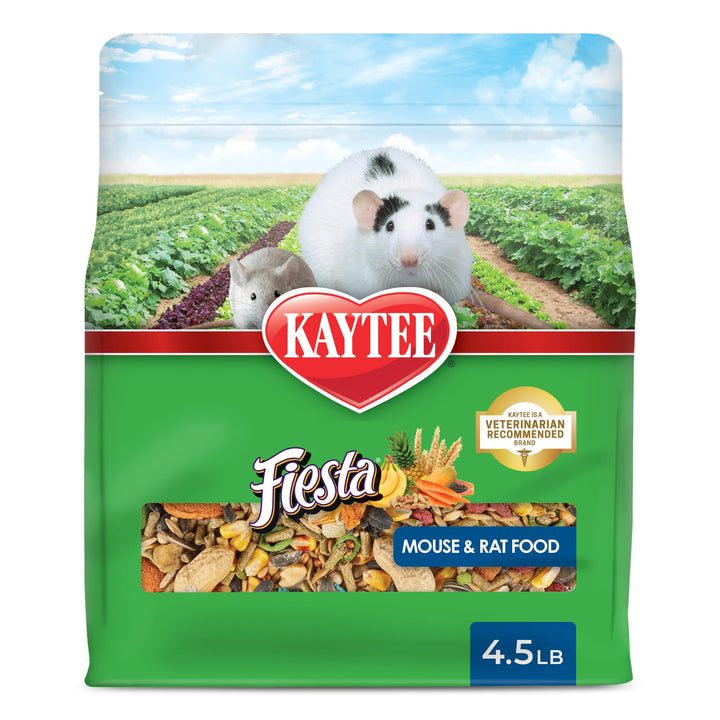Kaytee Fiesta Mouse & Rat Food, Nutritious Blend, 4.5 Pounds | More mealtime fun. Mouse food blend. Fruits, veggies, rat enrichment