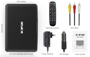 Boifun 17.5" Portable DVD Player with 15.6" Large HD Screen, Black | 6-hour Rechargeable Battery, USB/SD Playback, TV Sync, Multiple Disc Formats, High-volume Speaker, for Road Trip and Home Use