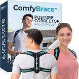 ComfyBrace Posture Corrector for Men and Women, Back Brace Straightener | Breathable adjustable posture brace, shoulder brace straps and upper back support for neck hump, hunchback, clavicle pain