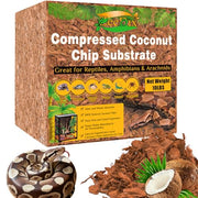 ZeeDix 10LBS Coconut Husk Chip Substrate for Reptiles, 72QT Coco Husk Chips | Organic Coco Coir Chips for Snake Habitat, Reptile Bedding for Ball Python, Tortoises, Geckos, Lizards Terrarium Tanks