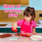 GirlZone Little Choco Delights Maker Kit, Chocolate Making Kit for Kids, Over 100 Pieces with Candy Bar Molds, Lolly Sticks & Wrappers, Toys for Playdates, Creative Activities & Gifting from Aged 8+