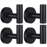 Homagic Towel Hooks Bathroom Coat Robe Wall Hook Heavy Duty Door Hanger Towel Robe Clothes Cabinet Closet Sponges Rack for Bathroom Bedroom Kitchen Hotel Pool 4 Packs Black(Drilling Installation)