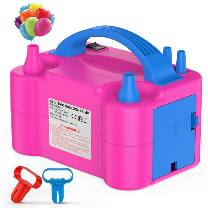 Motorenbau Electric Balloon Pump with Dual Nozzle & 2 Tying Tools | 110V 600W Portable Balloon Inflator for Party Decoration Christmas Birthday Garland Arch