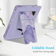 Fintie Stand Case for 6" Kindle 11th Generation 2024/2022, Lilac Marble | Foldable Kickstand PU Leather Cover, Card Slot & Hand Strap, Auto Sleep/Wake, for All-New Kindle 2024/2022 11th Gen e-Reader