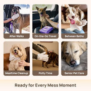 HICC PET Dog Wipes for Dogs & Cats, Glove Design, 20 Count | Fresh Coat Between Baths, Head-to-Tail Grooming, Plant-Based Formula, No-Rinse, Quick Everyday Cleanups, Coconut Scent