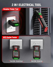 KAIWEETS Circuit Breaker Finder Tool Kit, GFCI Outlet Tester with Dual LED | Dual-Sided LED Indicators, Electrical Circuit Tracer Tool with Flashlight, Includes Carrying Case and Adapters- KT302P