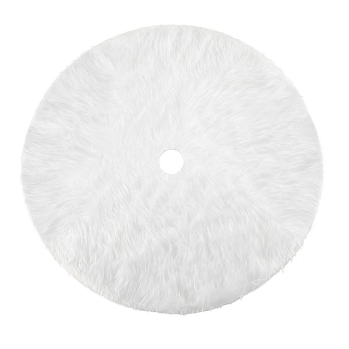 Konsait Plush Christmas Tree Skirt - Round Snow White Xmas Tree Mat Base Cover for Holiday Home Decorations,31Inch/78CM