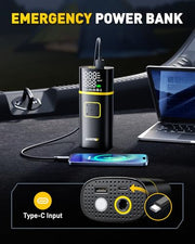AUXITO 150PSI Tire Inflator Portable Air Compressor, 5X Faster Air Pump | 40L/min Tire Inflator for Car Tires, Bikes and Motorcycles, Auto Shut-off, Digital Display Pressure Gauge, LED Light