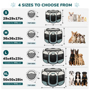 MZNZ Dog Playpen, Portable Cat Playpen Crate Indoor for Dogs Cats Rabbits, Foldable Small Animal Guinea Pigs Bunny Cage Enclosure for Outdoor, Pop Up Dogs Cats Tent Kennel with Carrying Case, Grey