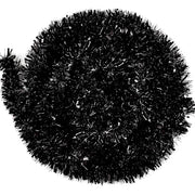FOIMAS 33FT Black Tinsel Garland,Halloween Metallic Tinsel Garland Twisted Hanging Garland for Halloween Christmas Tree Fireplace Home Decoration