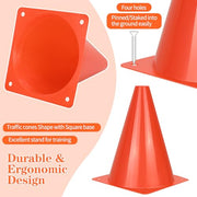 PXZBLG 12/24/50pcs Soccer Cones, 7" Plastic Traffic Cones | for Sports Training, Football, Soccer, Basketball, Coaching, Practice