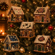 3D Wooden Christmas House Diamond Art Kit, Pearl Rhinestone DIY Ornament | Pearl Ornament, Diamond Painting, Holiday Decor, 3D Design, Adult Craft Kit