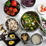 FineDine Stainless Steel Mixing Bowls Set, 6-Piece Metal Bowls | Stainless steel bowls, nesting design saves space, dishwasher safe, prep bowls, baking bowls, cooking bowls