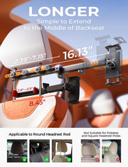 LISEN iPad Holder for Car Tablet Mount, 4 in 1 Adjust Arm Back Seat Stand | Car Accessories for Women, Car Interior Kit Organizer, Road Trip Essentials Kids, Toddler Travel Essential Car Mount Headrest