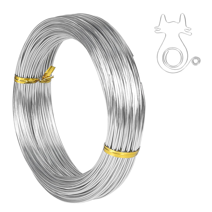Tenn Well 18 Gauge Aluminum Craft Wire, 165 Feet 1mm Bendable Jewelry Wire | Metal Silver Wire for Jewelry Making, Sculpting, Floral Making, Wreath Making, Crafting, Wire Wrapping, Christmas Ornaments