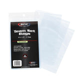 BCW Resealable Team Set Bags – 100 Count | Holds 35 Loose Cards or 5 Standard 35pt Toploaders | Fits Magnetics up to 108pt | Acid-Free Team Bags for Trading Cards & Shipping