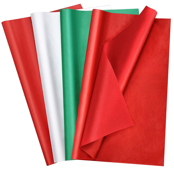 60 Sheets Christmas Tissue Paper 20"x20" Red Green White for Gift Bags | Wrapping Papers for Christmas Party Supplies，DIY Gift wrap Craft Decorations
