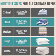 Fygrip Rechargeable Cordless Pump Vacuum Storage Bags, 12 Jumbo | 80% Space Saver Plastic Packaging Bags for Clothes, Travel Luggage & Bedding, Closet Organization