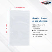 BCW Resealable Team Set Bags – 100 Count | Holds 35 Loose Cards or 5 Standard 35pt Toploaders | Fits Magnetics up to 108pt | Acid-Free Team Bags for Trading Cards & Shipping